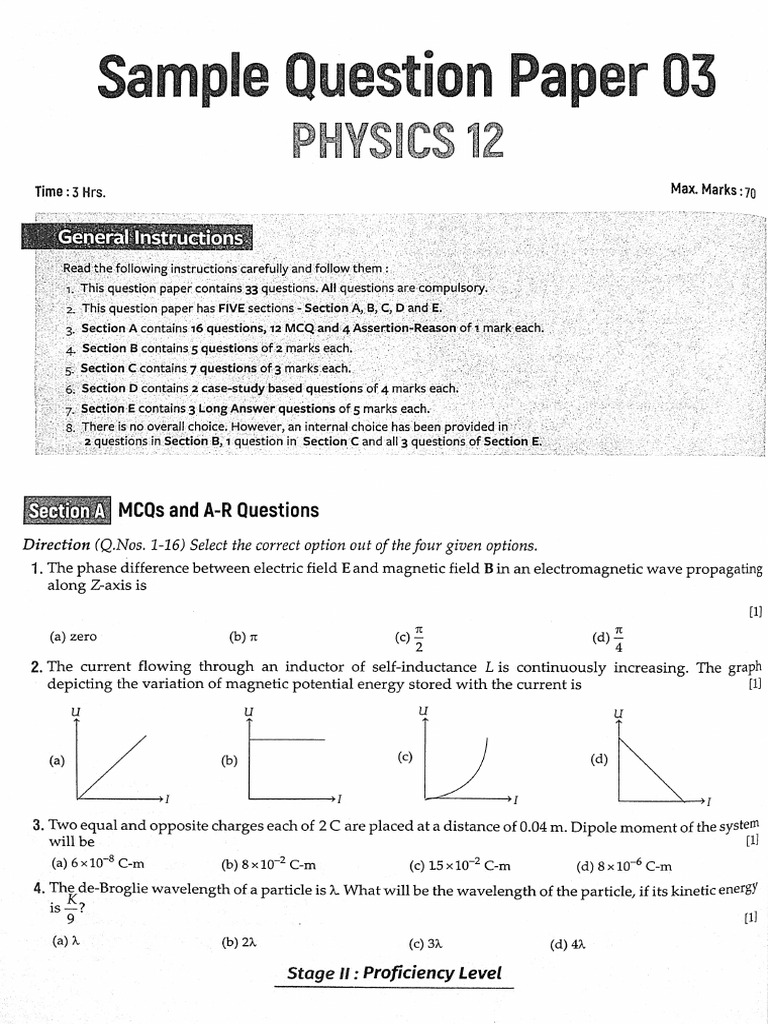 Sample Paper 3 | PDF