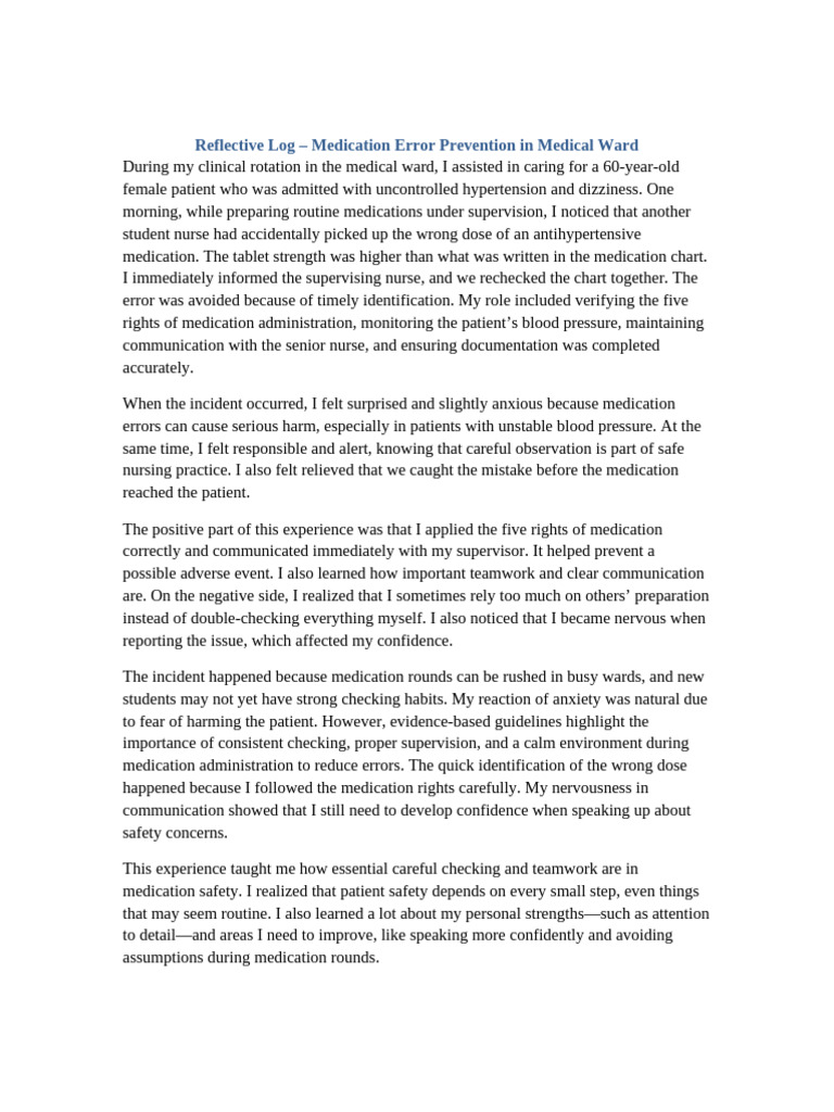 Medication Error Prevention in Nursing | PDF | Medical Error | Nursing