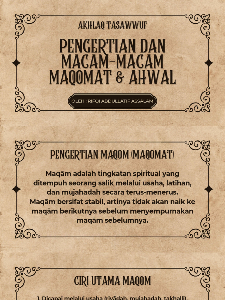 Pengertian Maqamat dan Ahwal Tasawuf | PDF