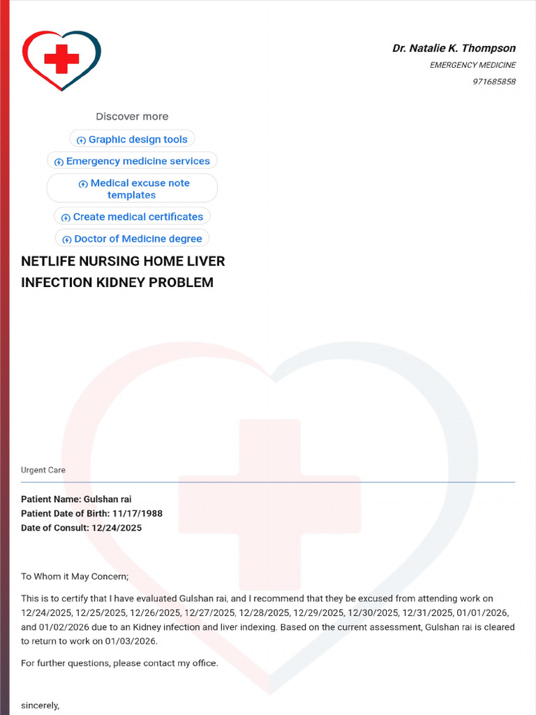 Doctor Note With Signature | PDF