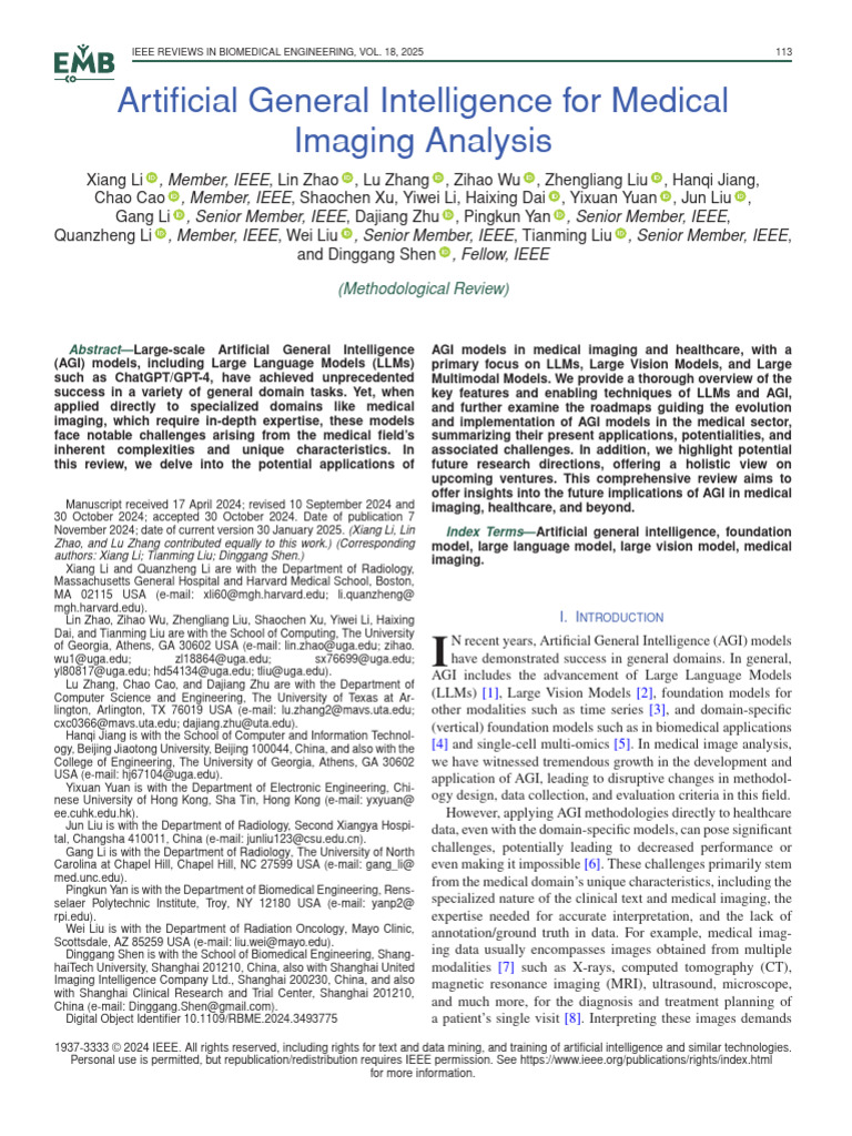 AGI in Medical Imaging Analysis | PDF | Learning | Cognitive Science