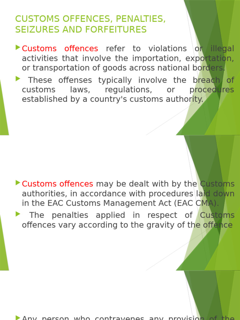 Customs Offences and Penalties Explained | PDF | Crimes | Crime & Violence