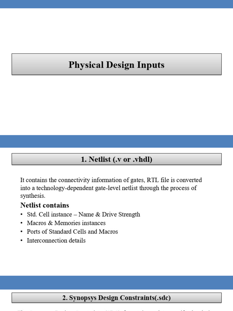 Essential Physical Design Inputs Guide | PDF | Electrical Engineering ...