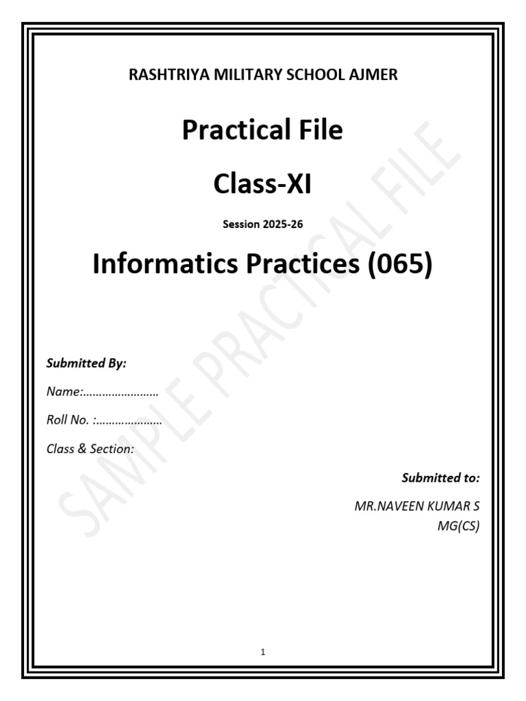Class XI Informatics Practices Practical | PDF | Elementary Mathematics ...