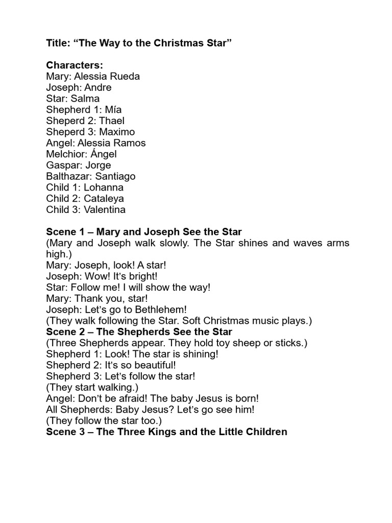 Christmas Star Play Script | PDF