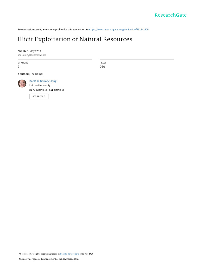 Illicit Exploitation of Natural Resourcescambridgecoreopenaccess | PDF ...