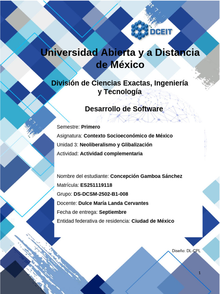 DCSM U3 Ea Cogs | PDF | Neoliberalismo | México