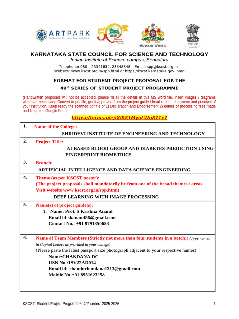 03 SPP 49S Proposal Format (K) | PDF | Fingerprint | Biometrics
