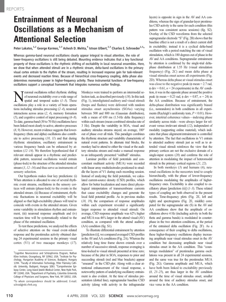 Neuronal Oscillations in Attention Mechanisms | PDF | Neural ...