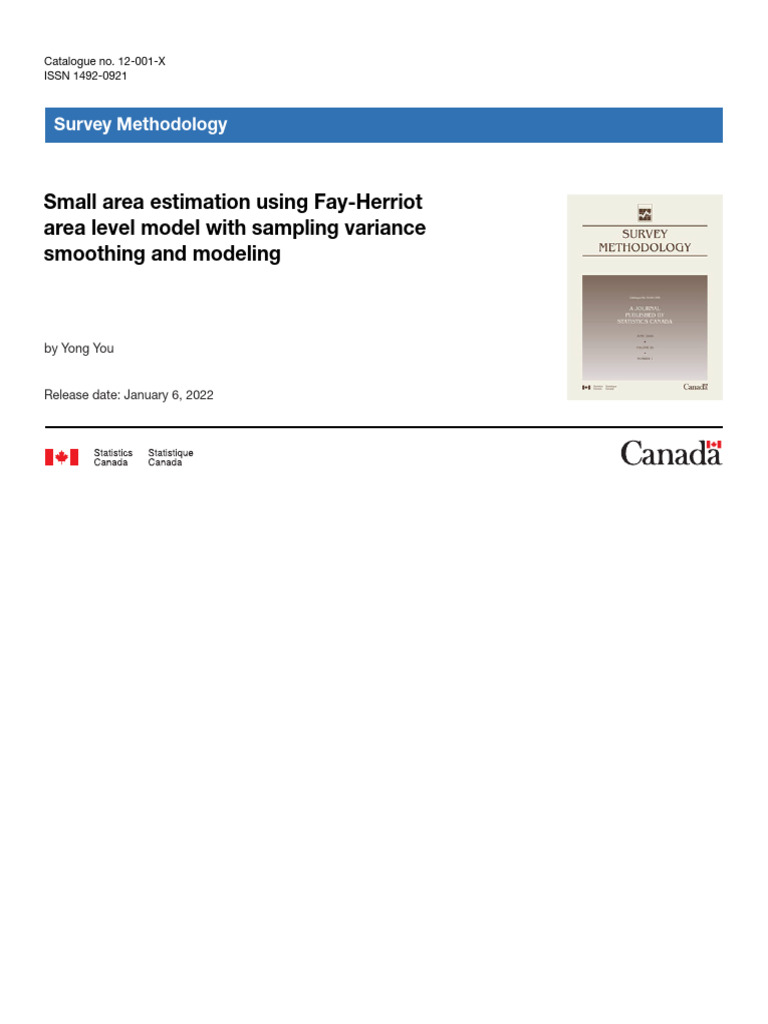 Fay-Herriot Model for Small Area Estimation | PDF | Estimator | Mean ...