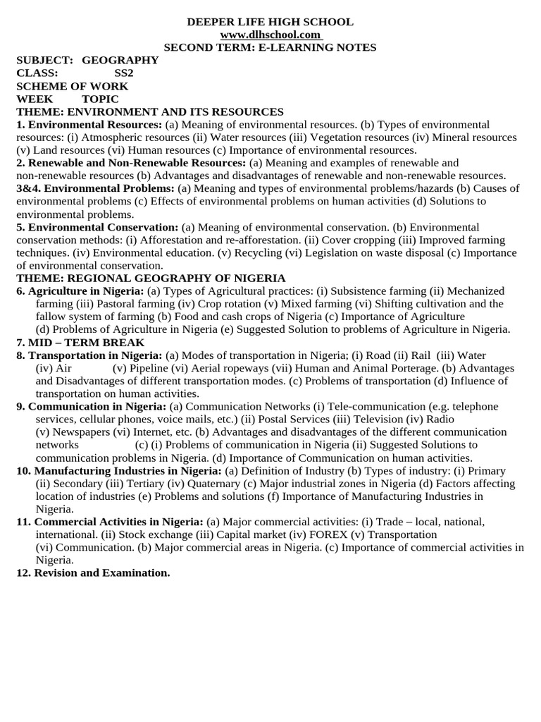 Classnotes Student 76391198692 Ss22ndtermgeographye-Notes | PDF ...