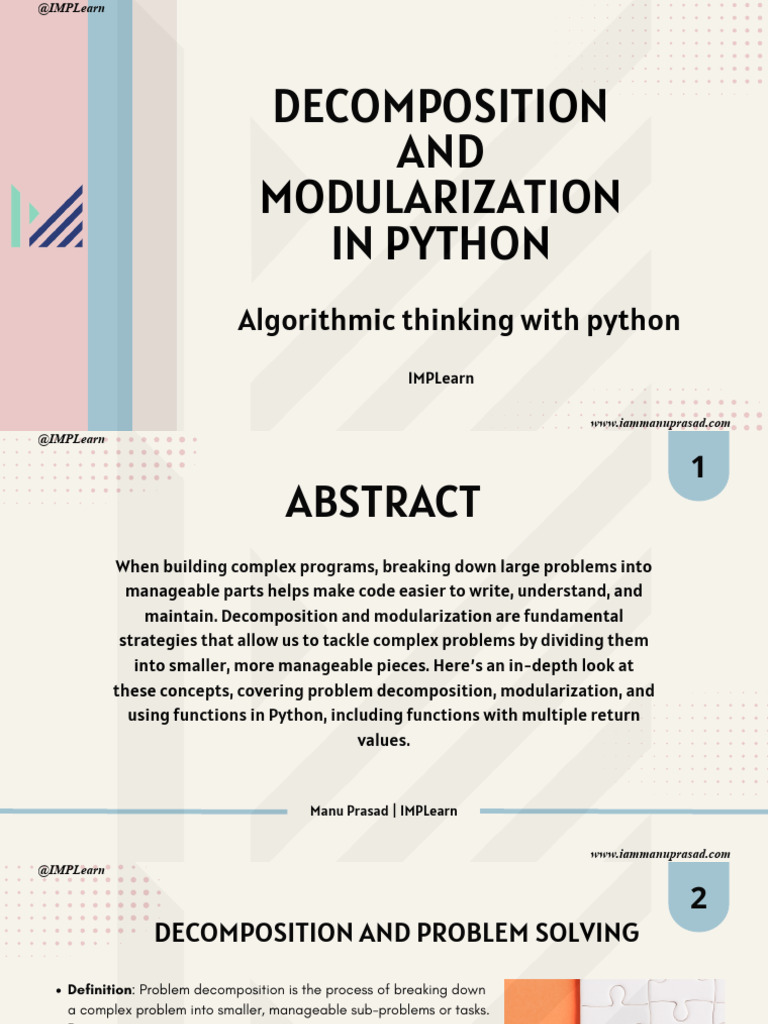 Python Decomposition & Modularization Guide | PDF | Modular Programming ...