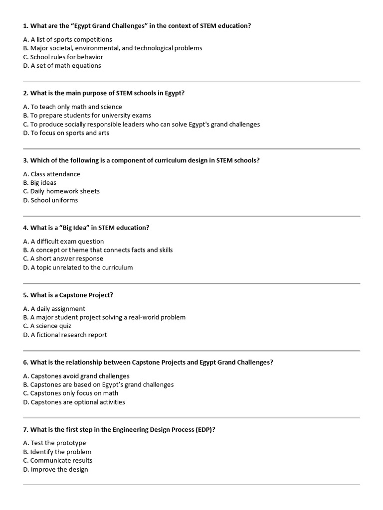 Egypt's Grand Challenges in STEM Education | PDF | Scientific Method ...