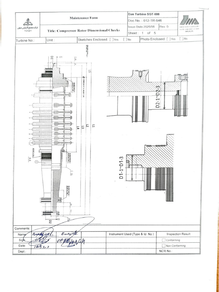 Compressor Rotor Dimensional Checks | PDF