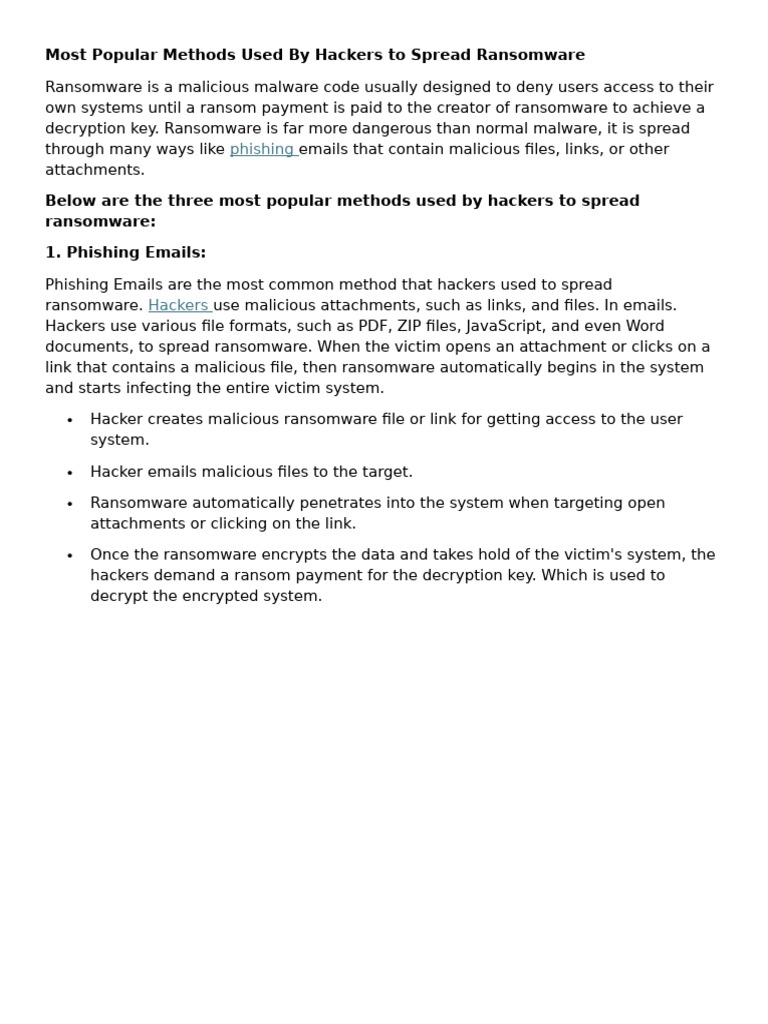 Top Ransomware Spread Methods Explained | PDF | Ransomware | Malware
