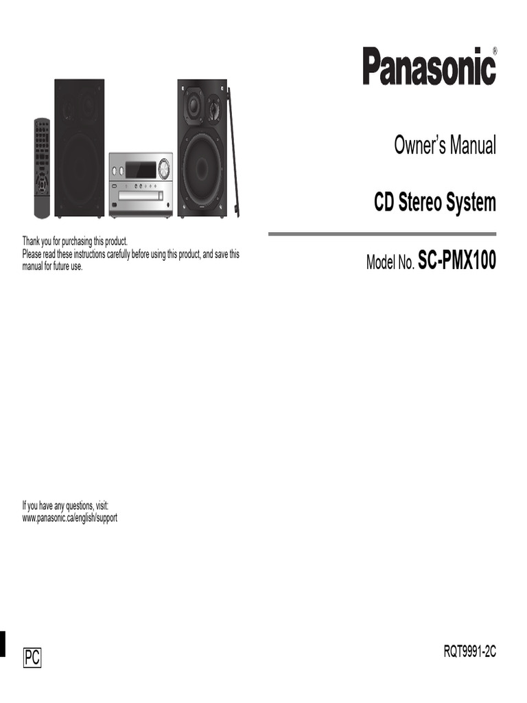 SC-PMX100 CD Stereo System Manual | PDF | Wi Fi | Loudspeaker