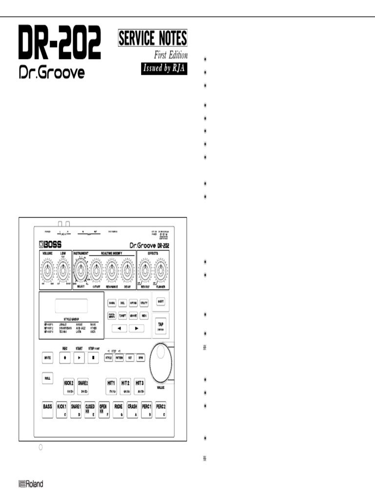 DR-202 Dr.Groove Specifications Manual | PDF | Electrical Components ...