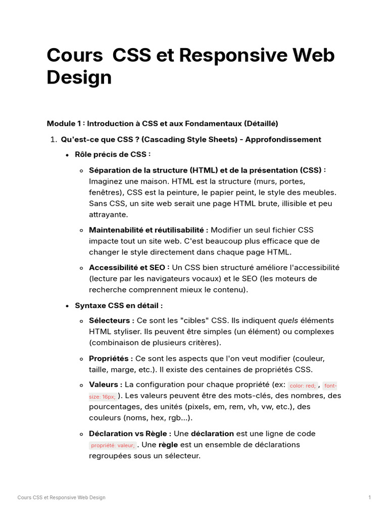 Introduction au CSS et Responsive Design | PDF | Html | l'Internet