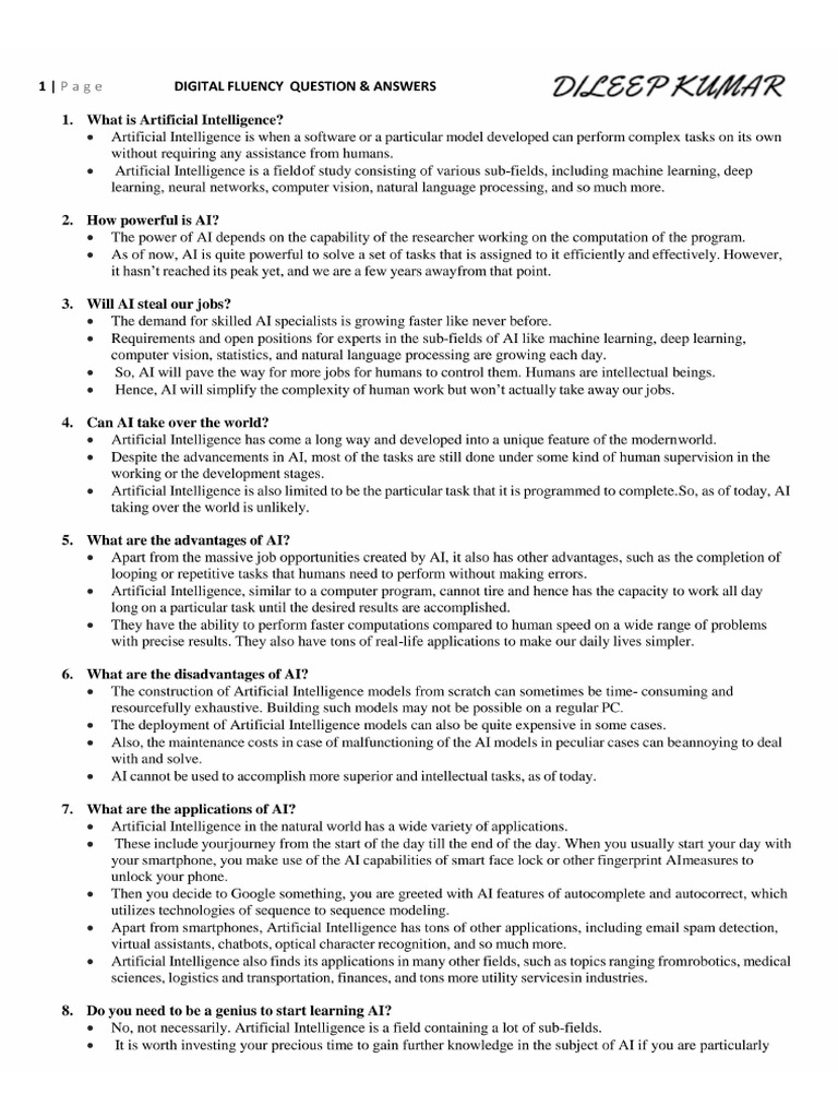 Digital Fluency Q & A | PDF