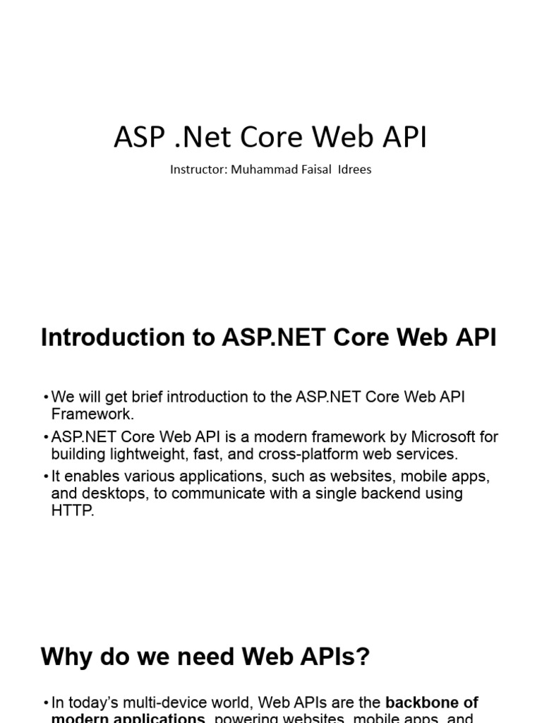 Introduction to ASP.NET Core Web API | PDF | Mobile App | World Wide Web