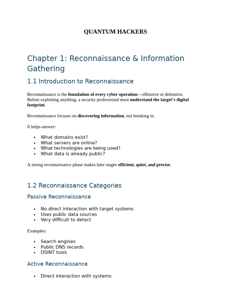 RECONNAISSANCE & INFORMATION GATHERING | PDF | Domain Name System ...