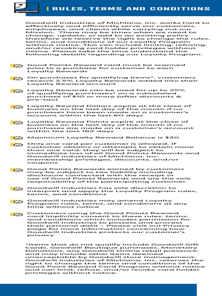 Goodwill_Rules_Terms_Conditions | PDF | Loyalty Program | Business