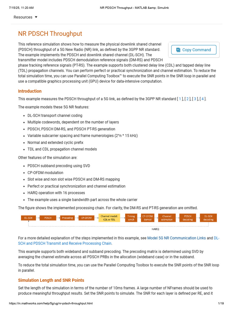 5G NR PDSCH Throughput Simulation Guide | PDF | Orthogonal Frequency ...