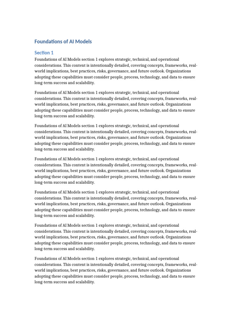 Foundations of AI Models Overview | PDF | Scalability | Business