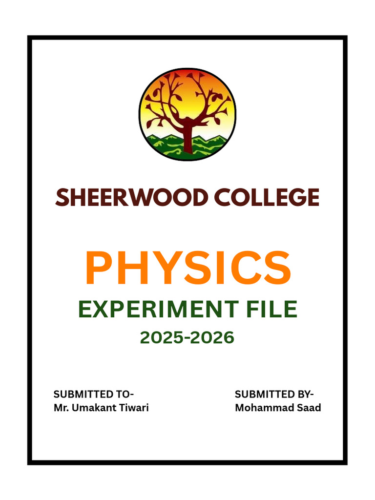 Phy Experiment File | PDF