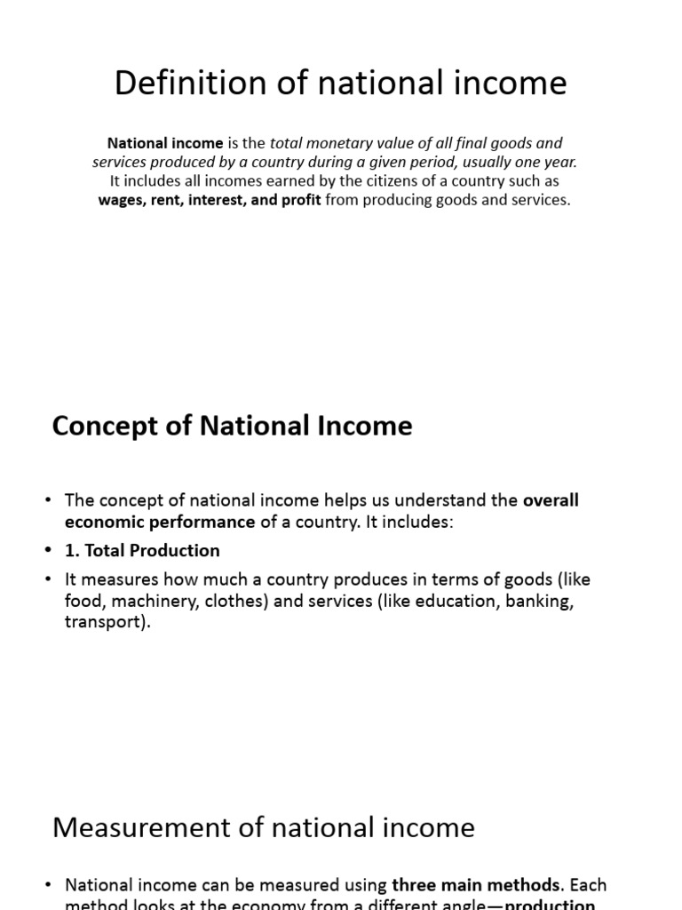 Understanding National Income Concepts | PDF | Gross Domestic Product ...