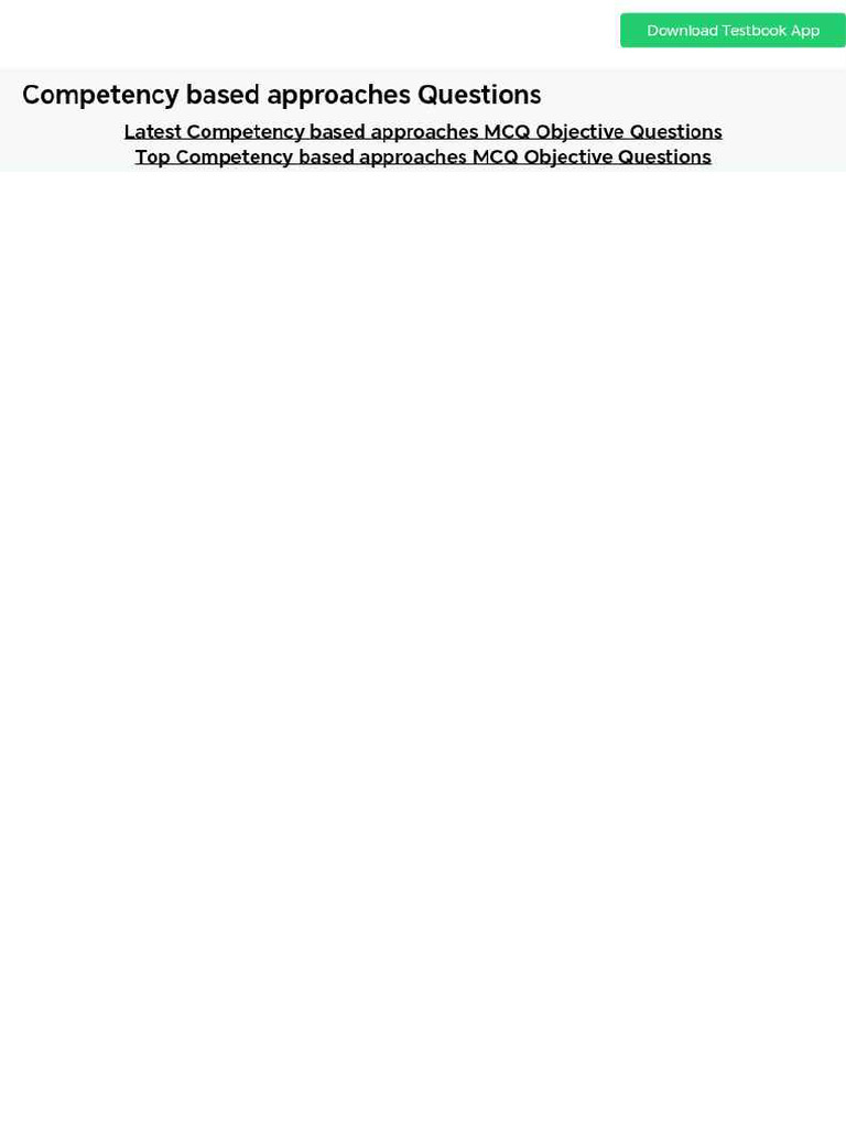 MCQ On Competency Based Approaches 5fc431f237912d641829a146 | PDF