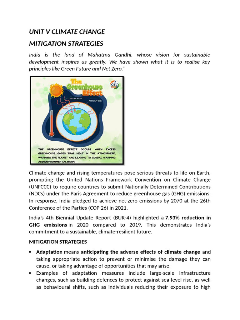 India’s Climate Change Mitigation Strategies | PDF | Climate Change ...