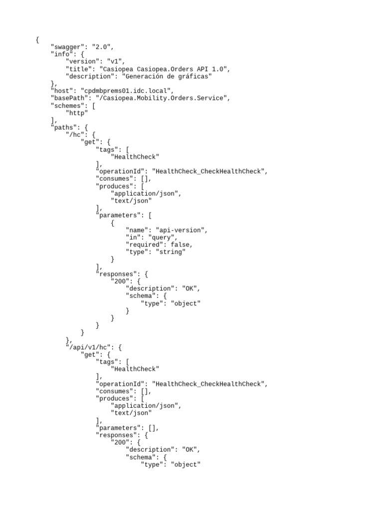Casiopea Orders API Documentation | PDF | Json | Xml Schema