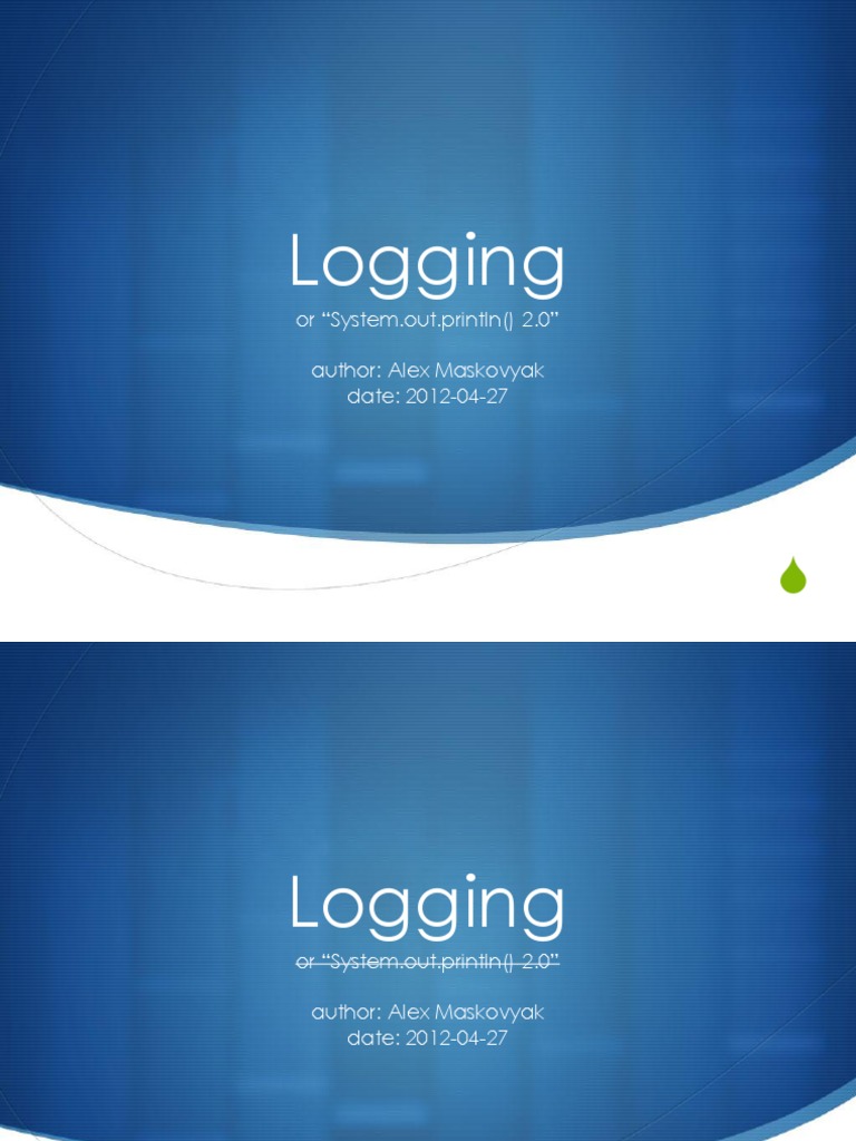 Logging v.2 | PDF | Computer Programming | Software Engineering