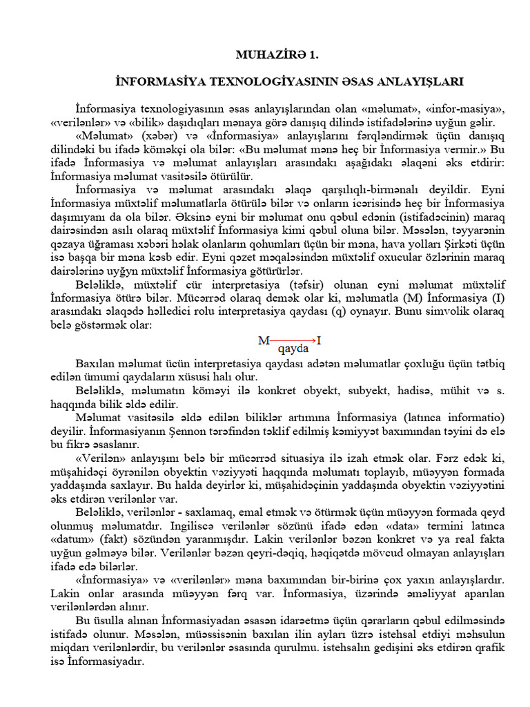 İnformasiya Texnologiyaları | PDF
