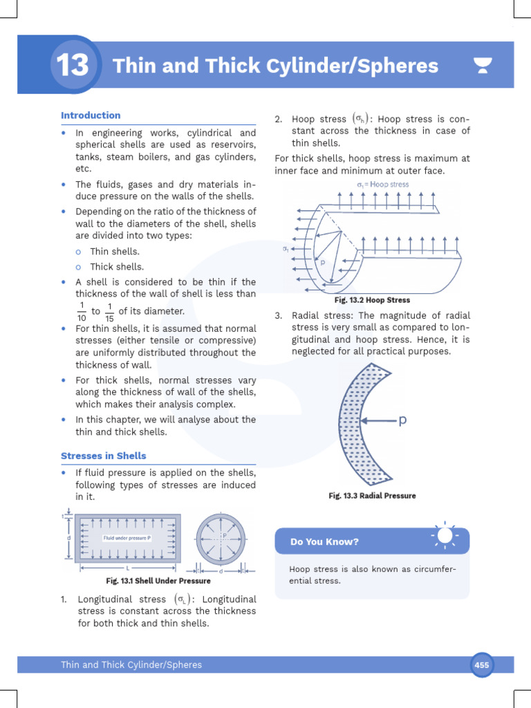 Thin vs Thick Cylinders and Spheres | PDF | Stress (Mechanics) | Mechanics