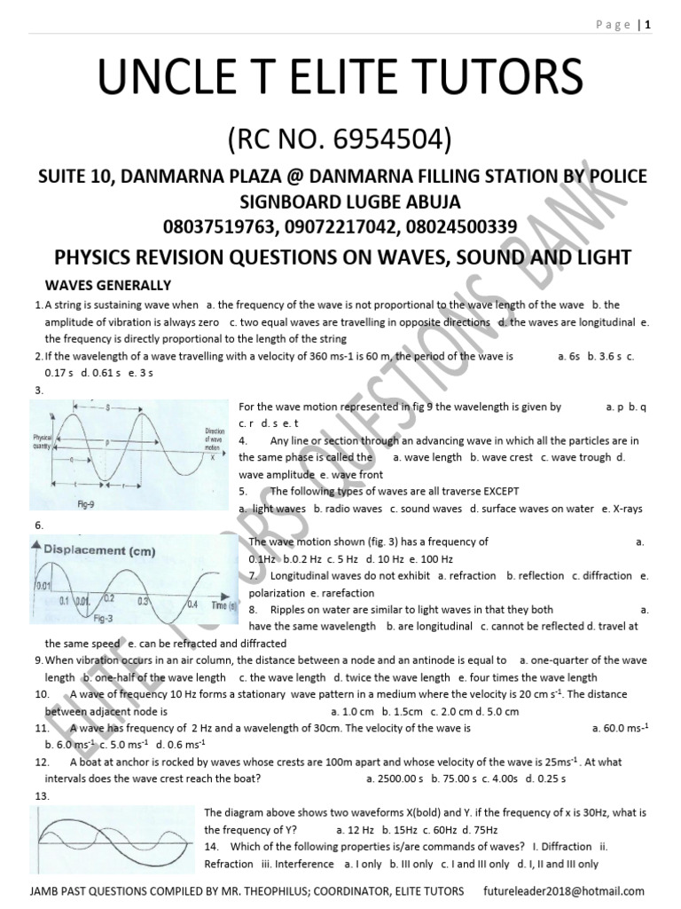 Waves, Sound and Light Main | PDF | Waves | Electromagnetic Radiation