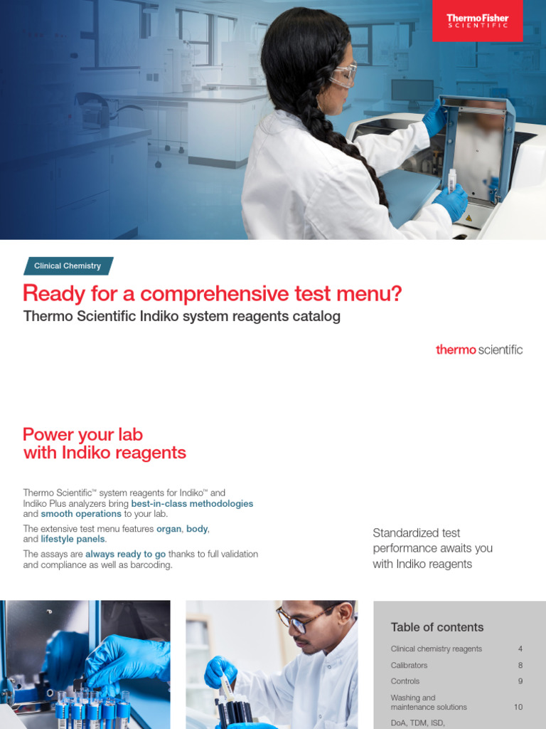 Indiko Clinical Chemistry Reagents Catalog | PDF | Blood Plasma ...
