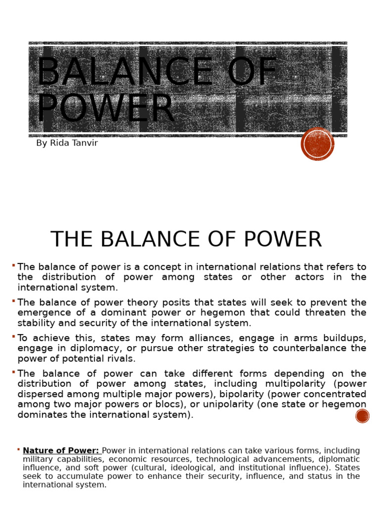 Understanding Balance of Power in IR | PDF | Polarity (International ...