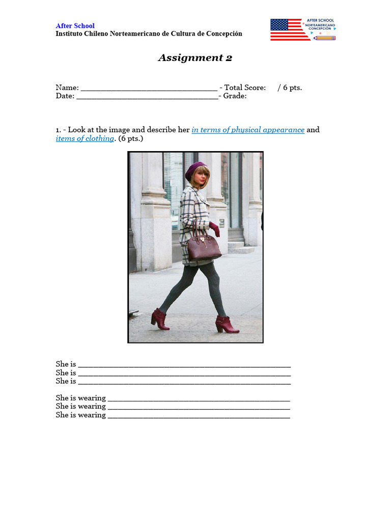 After School Assignment: Describe Image | PDF