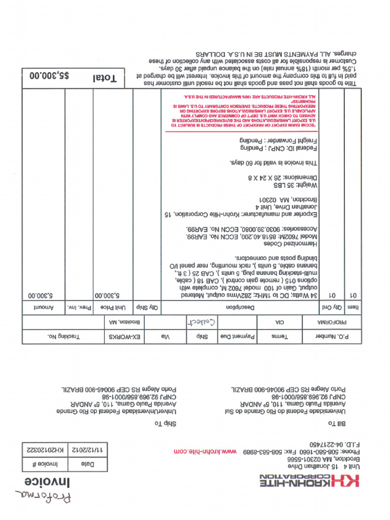 Proforma KH20120332 PDF | PDF