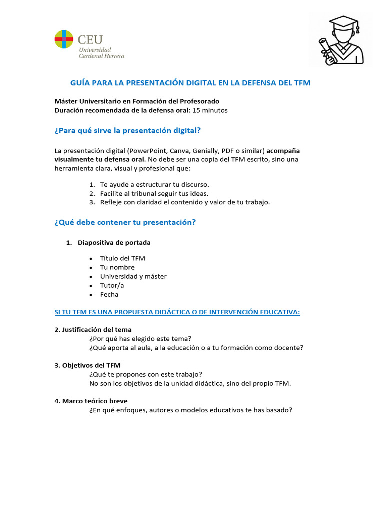 Guía para La Presentación Digital en La Defensa Del TFM | PDF ...