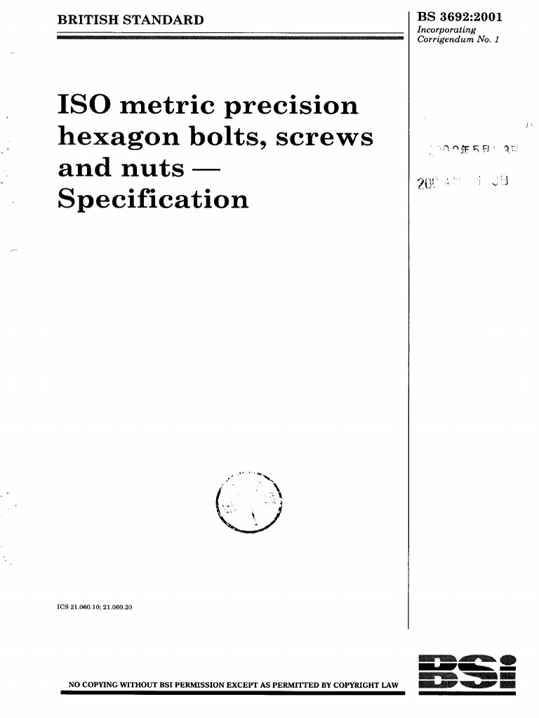 BS 3692-2001 | PDF