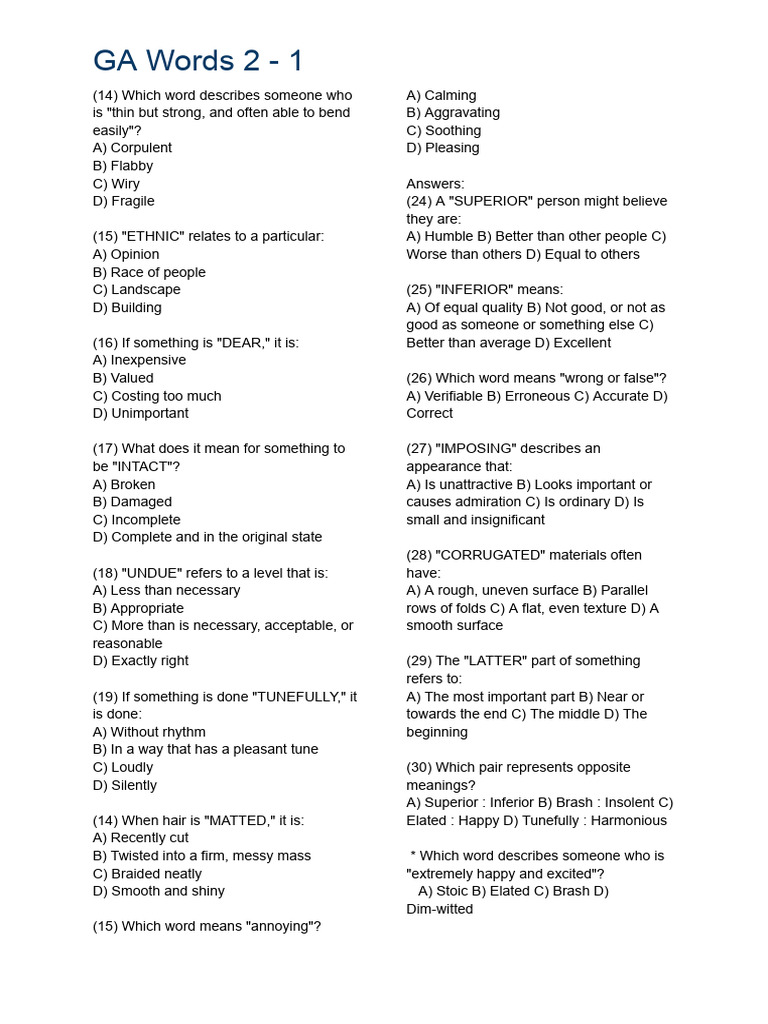 GA words 2 | PDF