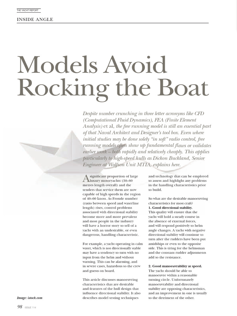Models Avoid Rocking The Boat | PDF | Yacht | Computational Fluid Dynamics