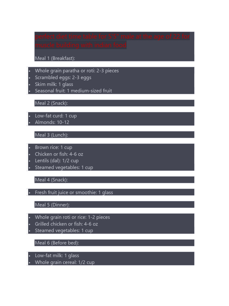 Muscle-Building Diet & Workout Plan | PDF | Meal | Foods