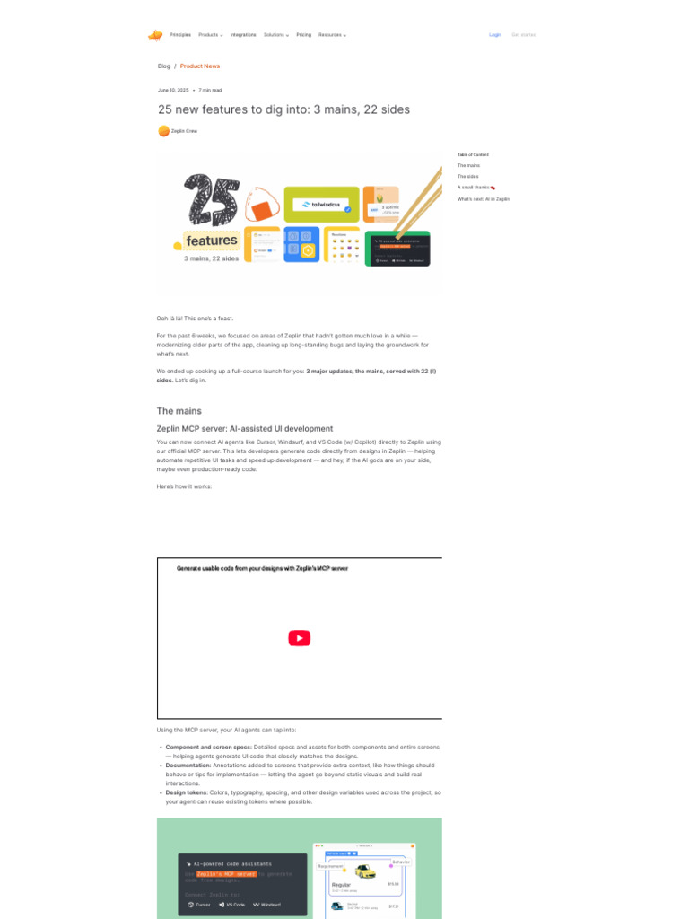 25 New Features To Dig Into - 3 Mains, 22 Sides Zeplin Gazette | PDF ...