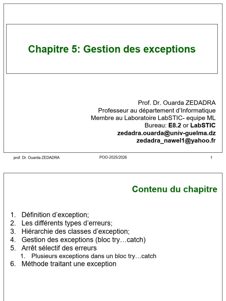 Gestion des exceptions en Java | PDF | Java (Langage de programmation ...