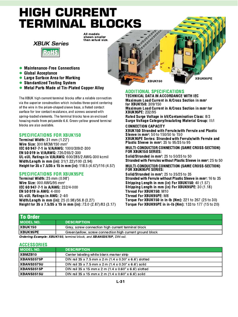 High Current Terminal Blocks | PDF