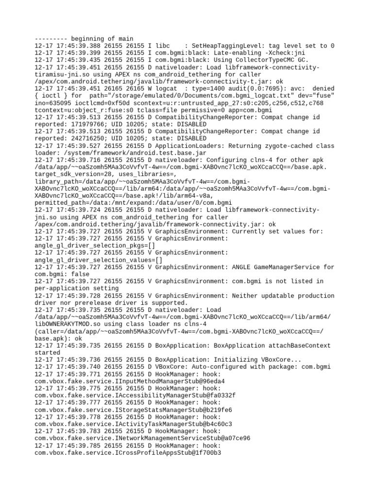 BGMI App Logcat Analysis Report | PDF | Mobile App | Android (Operating ...